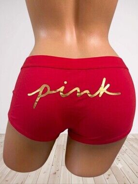 Victoria's Secret PINK Logo Cotton Boyshort Panties L NWT